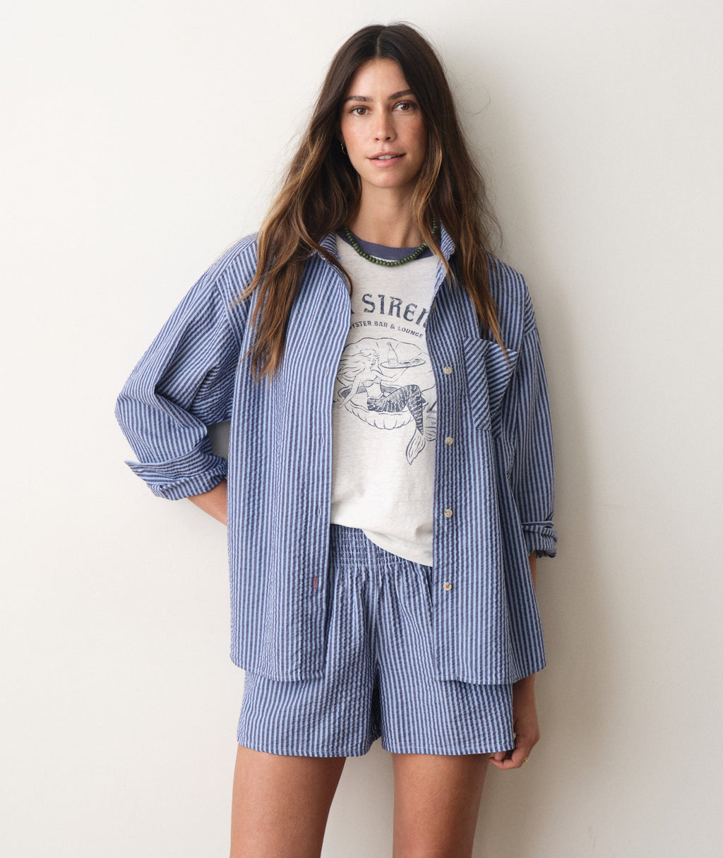 Gracey Oversized Seersucker Shirt Colors