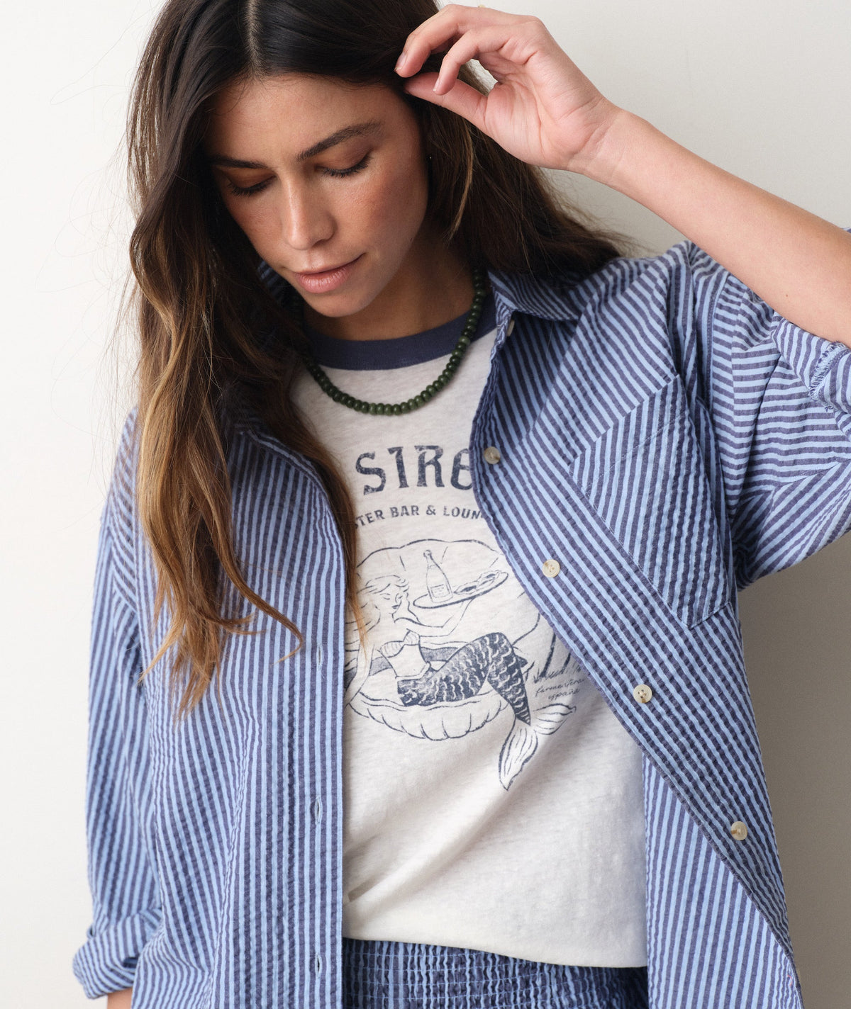 Gracey Oversized Seersucker Shirt Colors