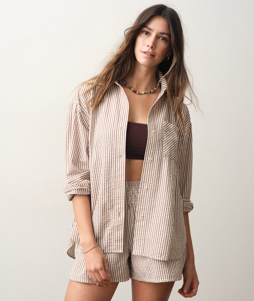 Gracey Oversized Seersucker Shirt