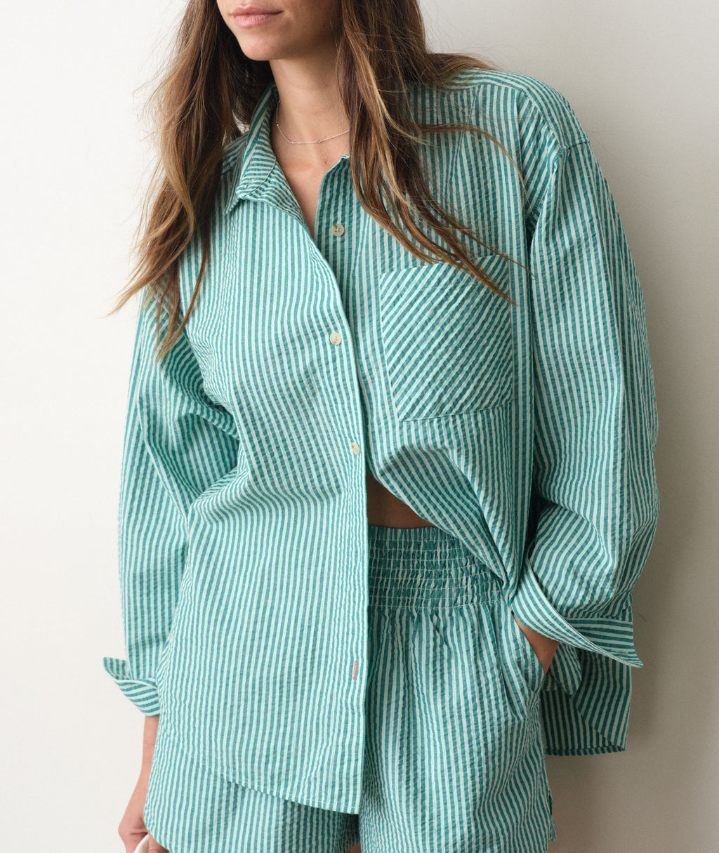 Gracey Oversized Seersucker Shirt Colors