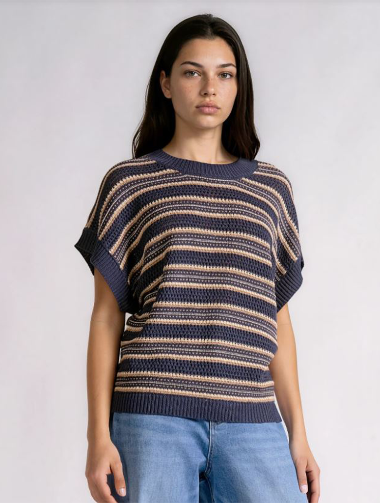 Short Sleeve Crewneck Sweater