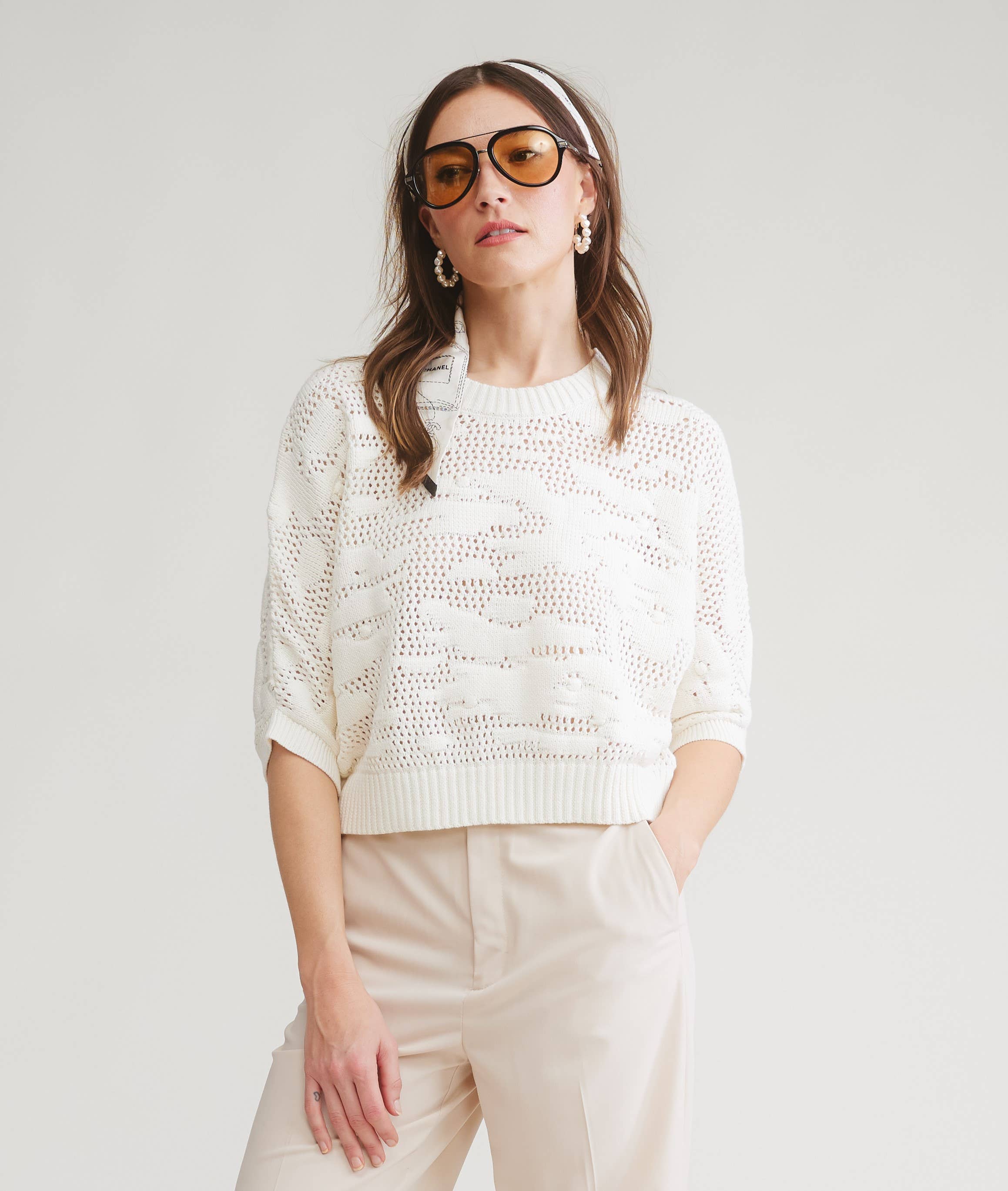 Crescent Open Knitting Sweater Top - Stylish In The Saddle