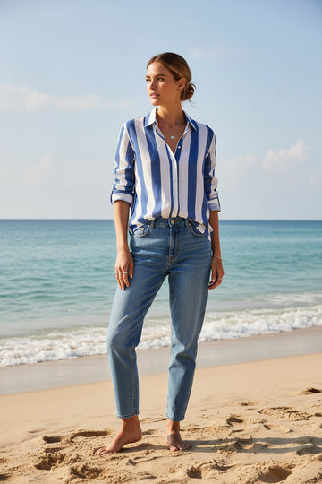 Blue White Stripe