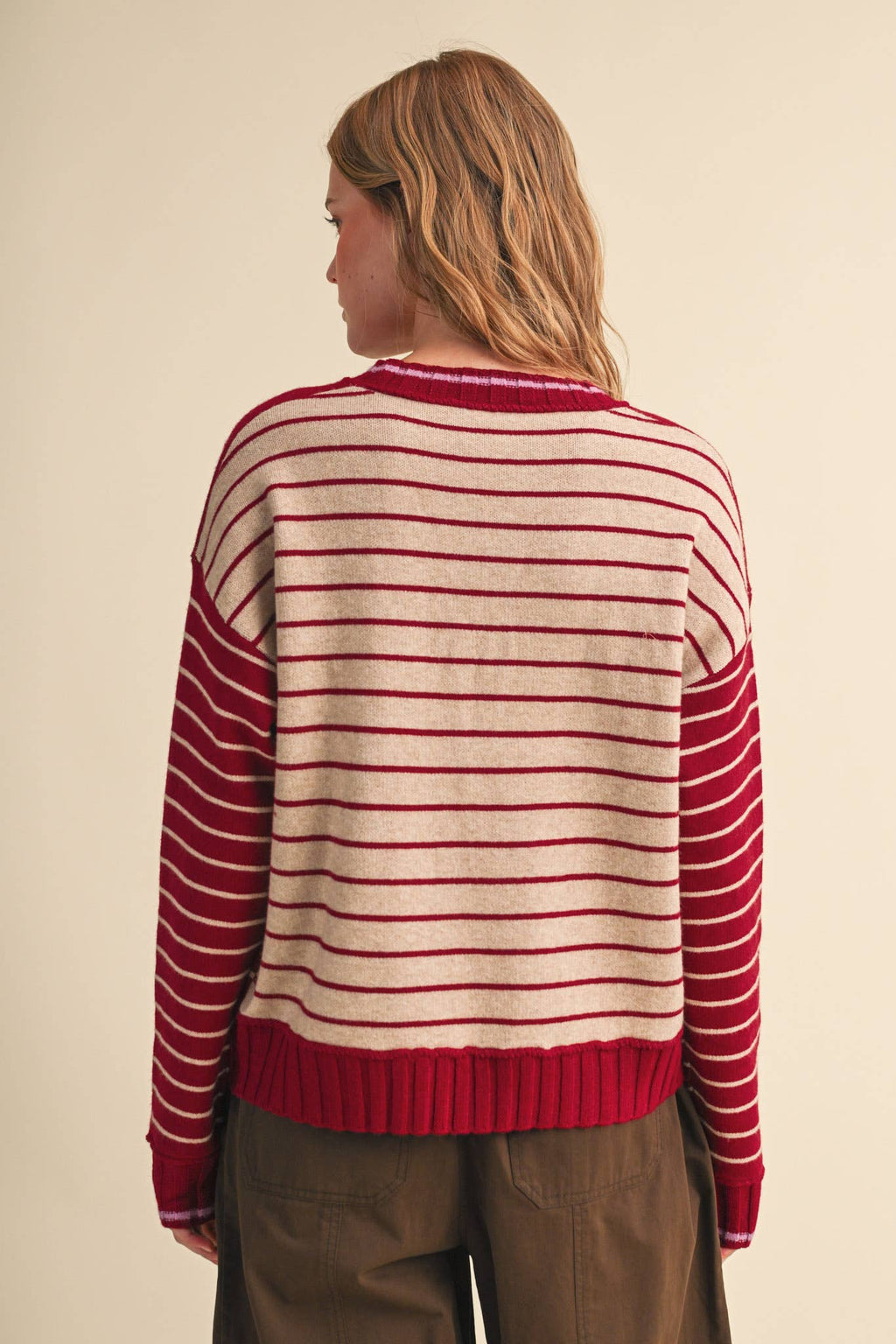 Heart Striped Sweater