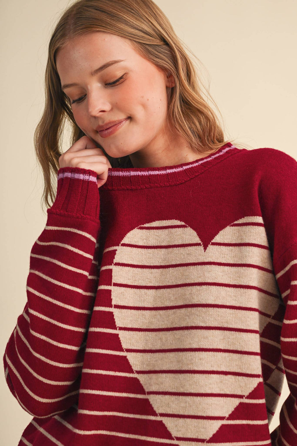 Heart Striped Sweater