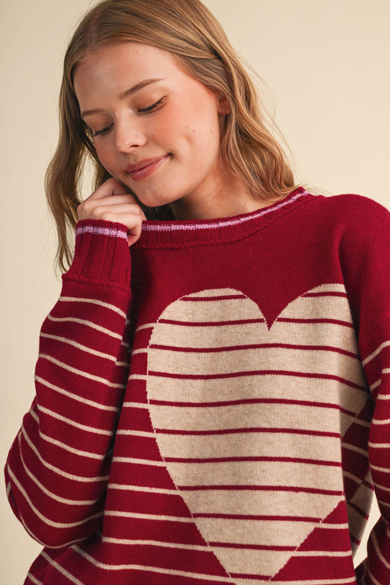 Heart Striped Sweater
