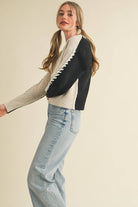 WHIP STITCH TWO-TONE SWEATER MSW11155 - Stylish In The Saddle