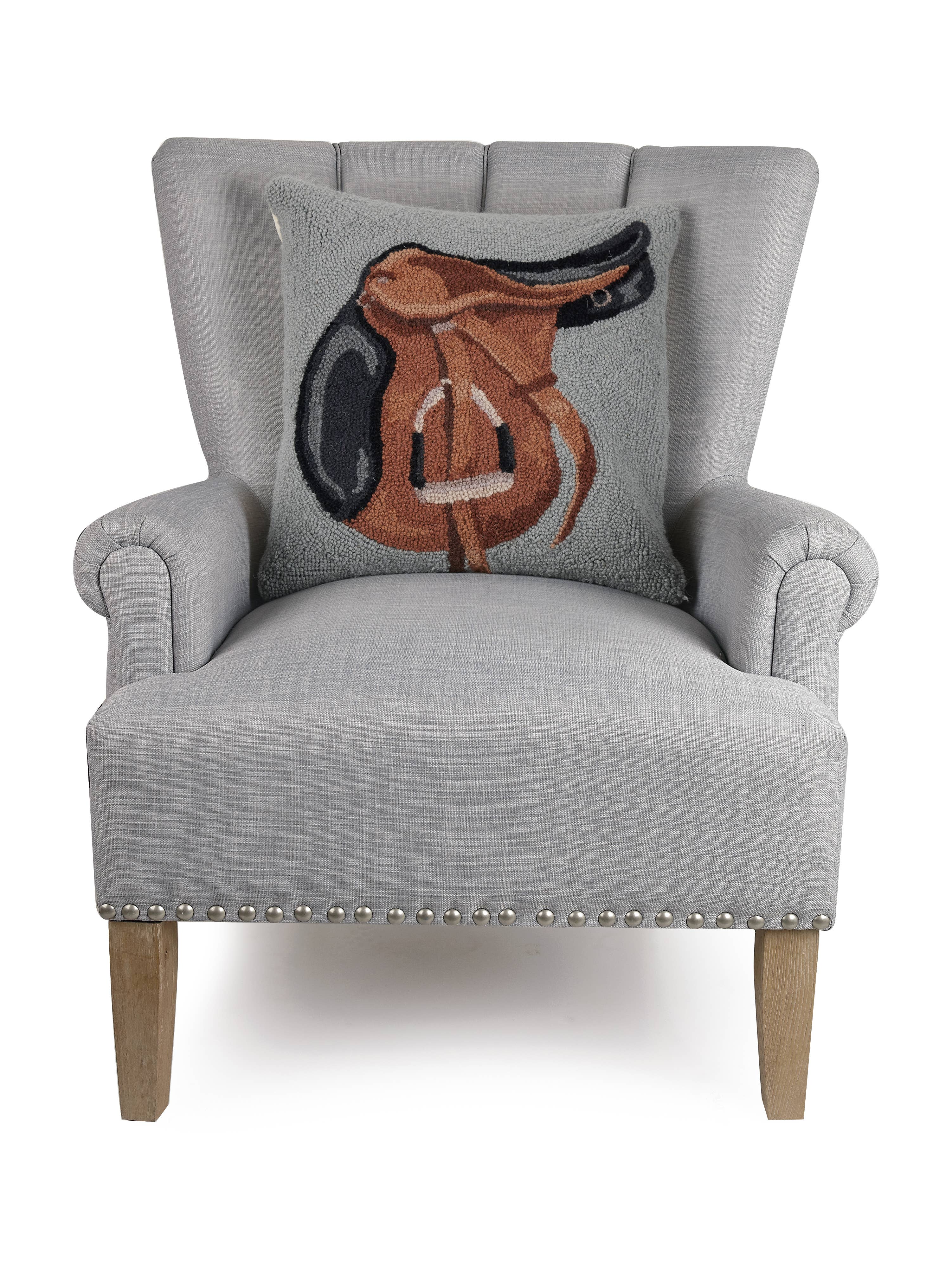 English Saddle Hook Pillow - Stylish In The Saddle