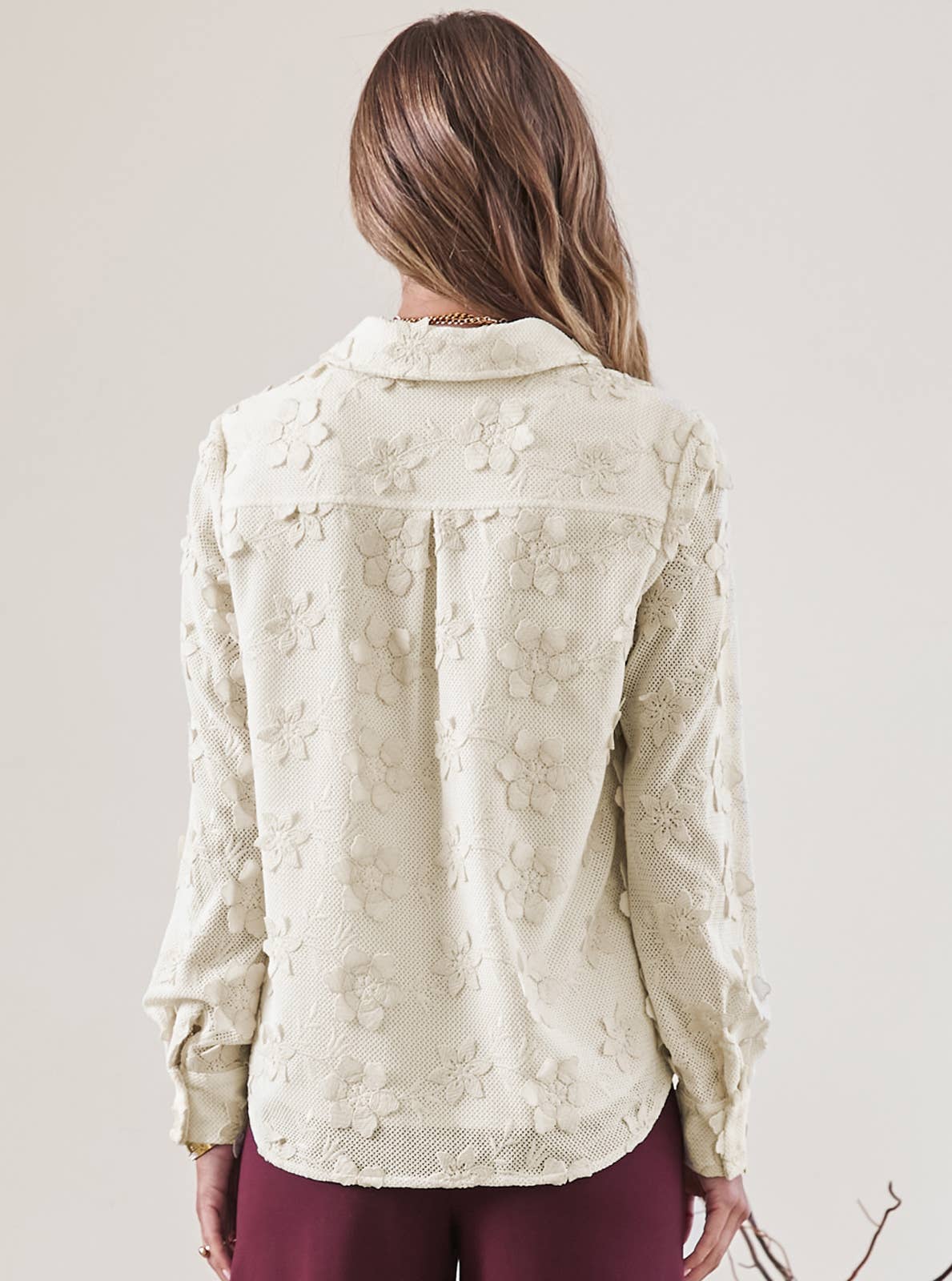 3D Floral Button-down Shirt - Stylish In The Saddle