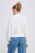 Dolman Half Zip Rib Sweater