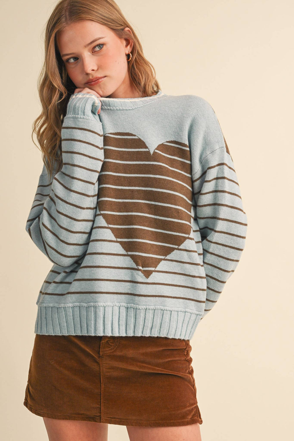Heart Striped Sweater