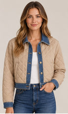 Denim Khaki Jacket full front view