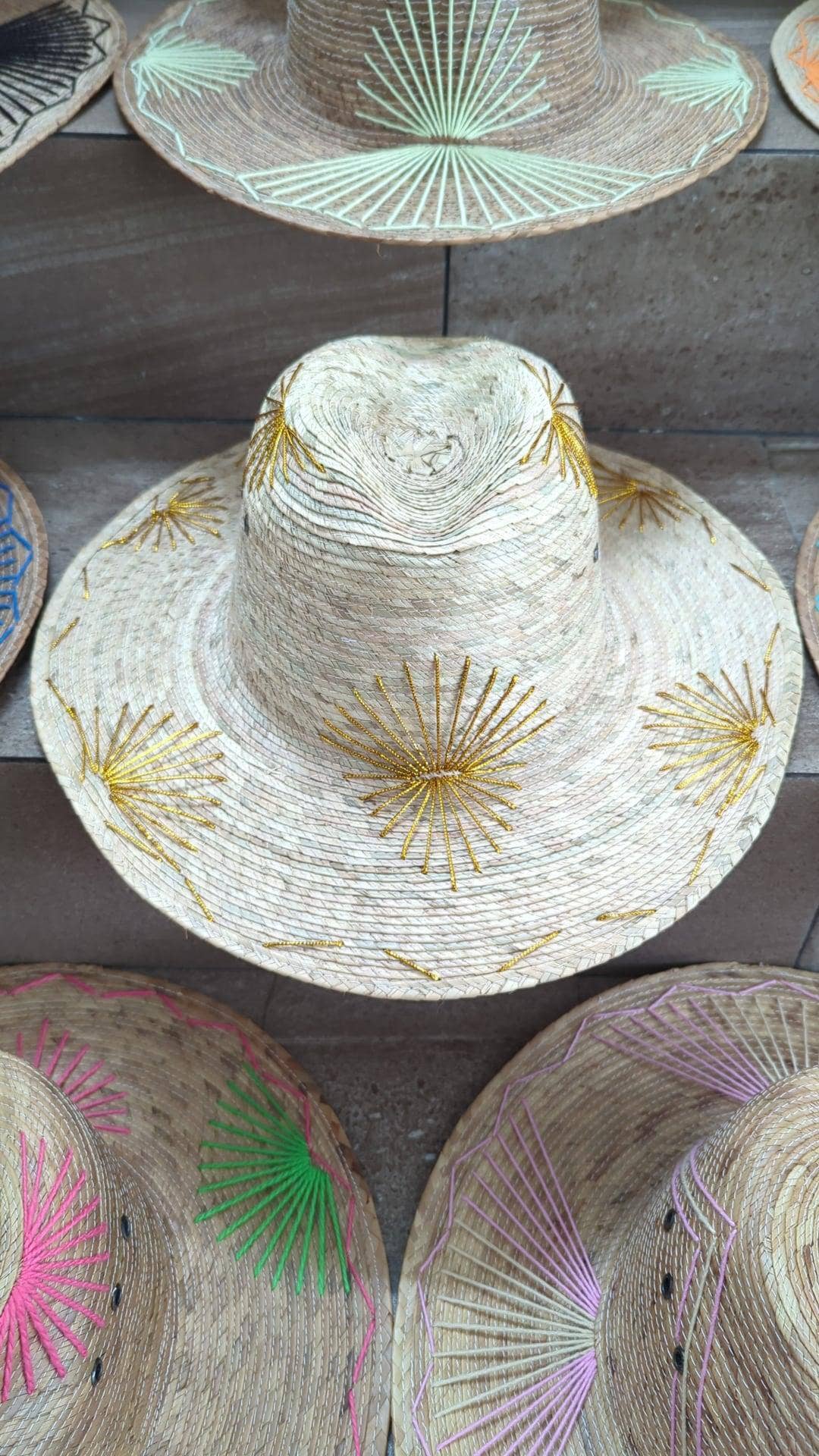 Straw hat with Metallic embroidered decoration - Stylish In The Saddle