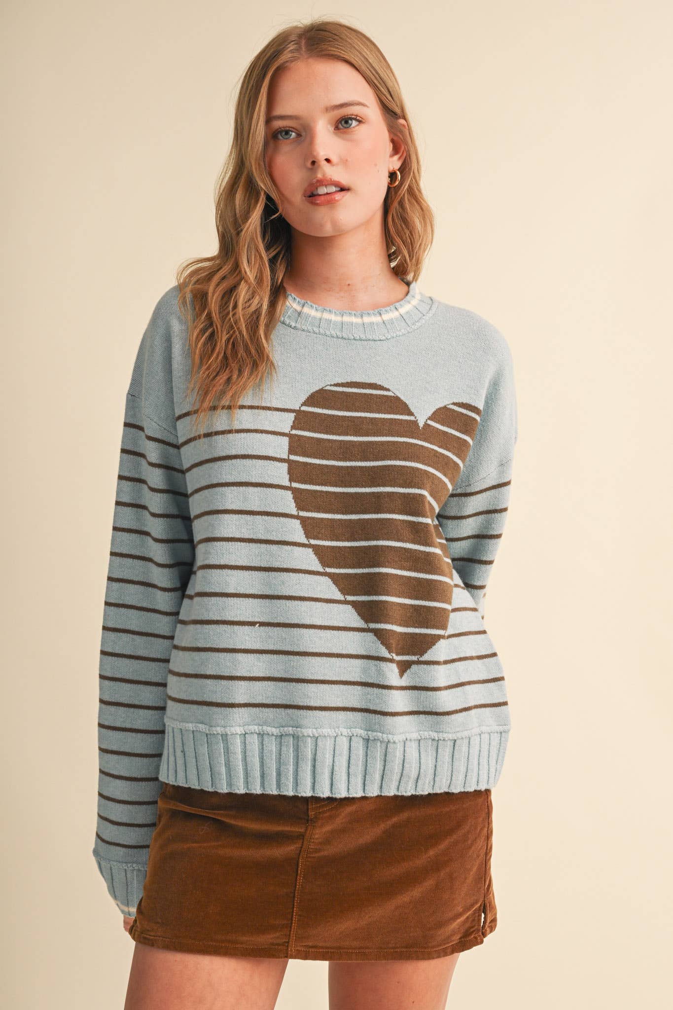 Heart Striped Sweater