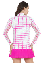 Pink Cordova Print Long Sleeve Mock Neck Top