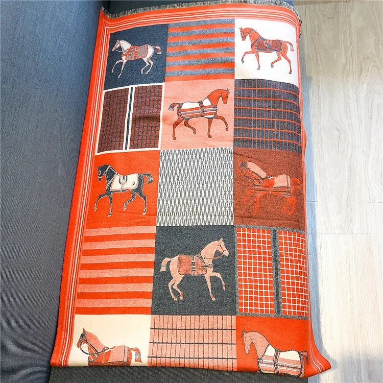 Classic Equestrian Scarf/Shawl Orange