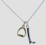 Reeves Boot and Stirrup Sterling Silver Necklace