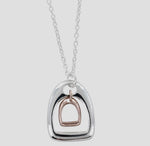 Reeves Double Stirrup Silver and Rose Gold Necklace