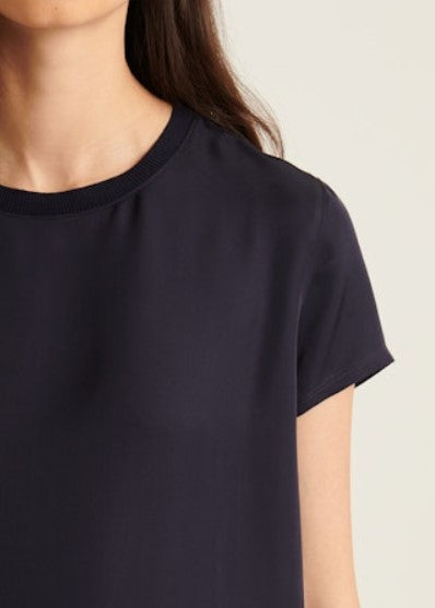 Silk Navy Short Sleeve Tee - Stylish In The Saddle