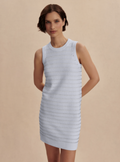 Mindy Contrast Stitch Knit Dress Xenon Blue