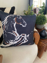 Horse Pillow with Bronze Threading