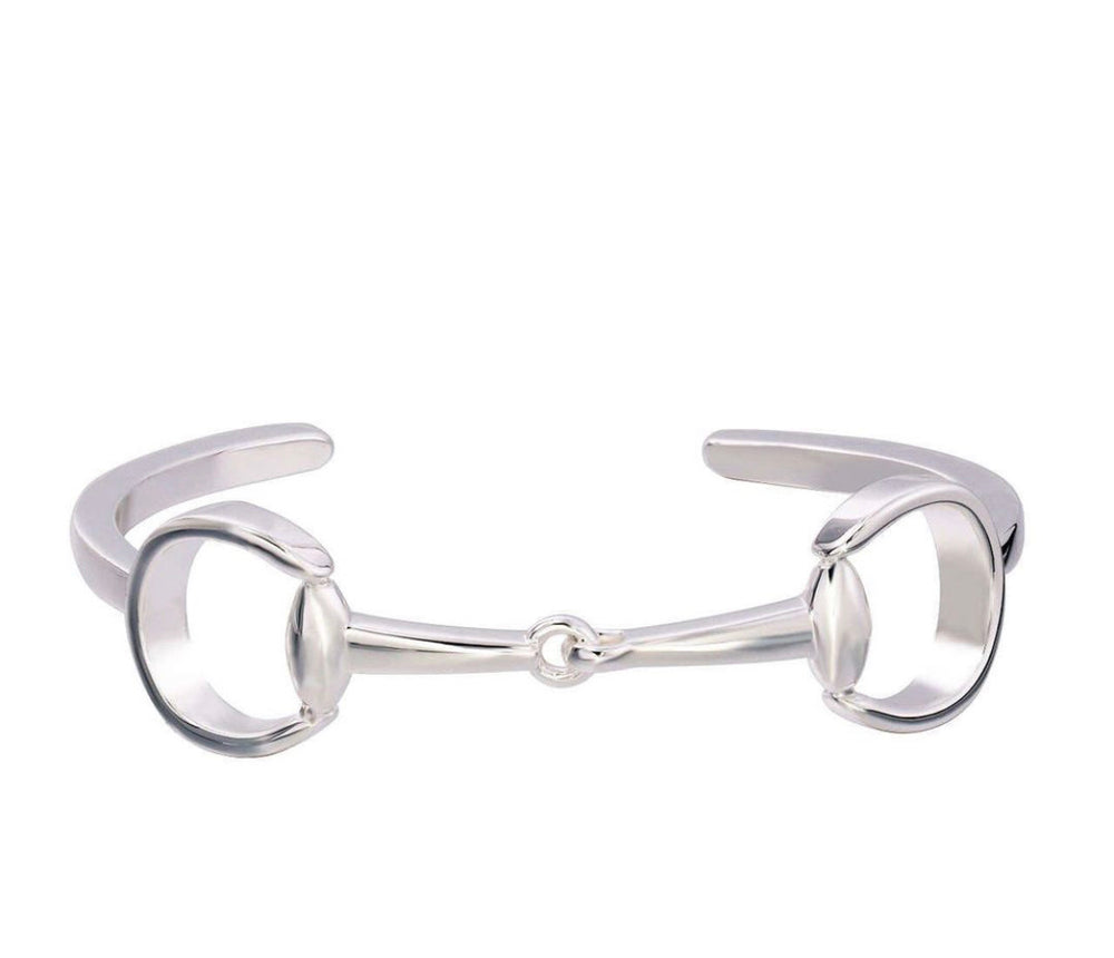 Silver and Gold Snaffle Bit Cuff Bracelet