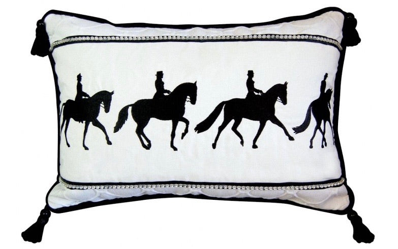 Dancing Dressage Horses Lumbar Pillow