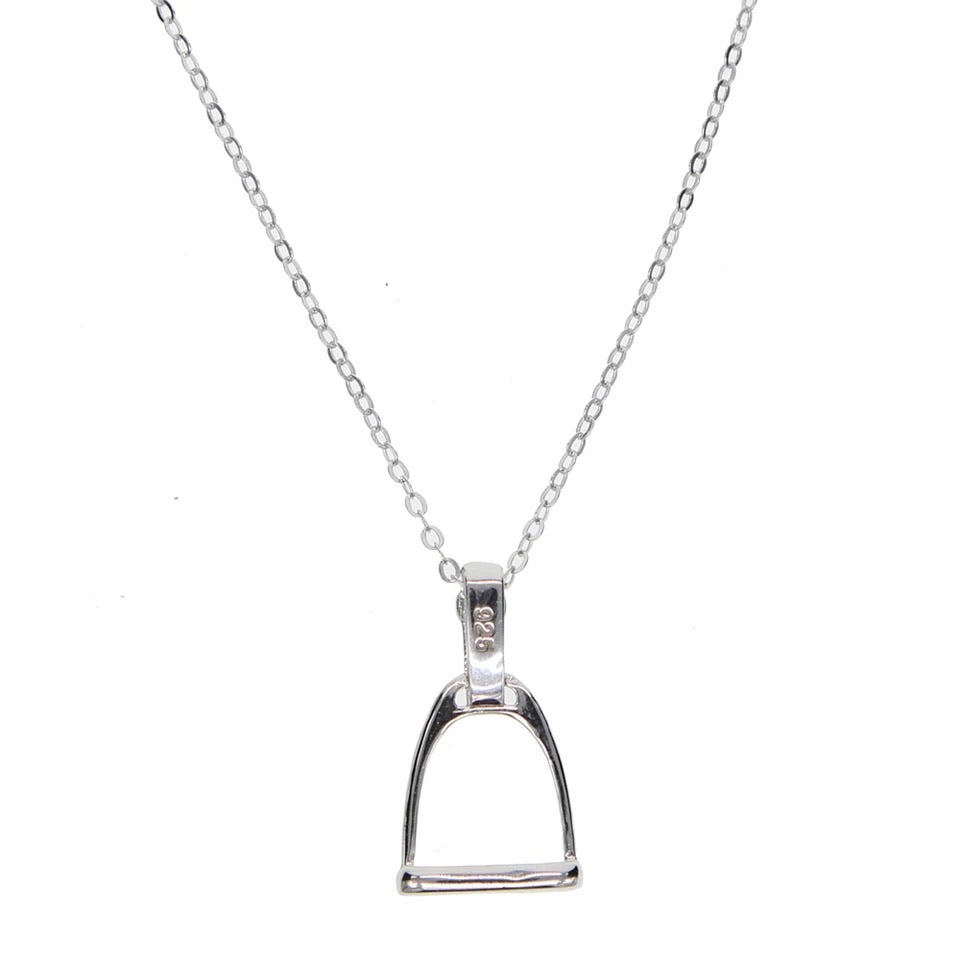 Small Sterling Silver Stirrup Necklace